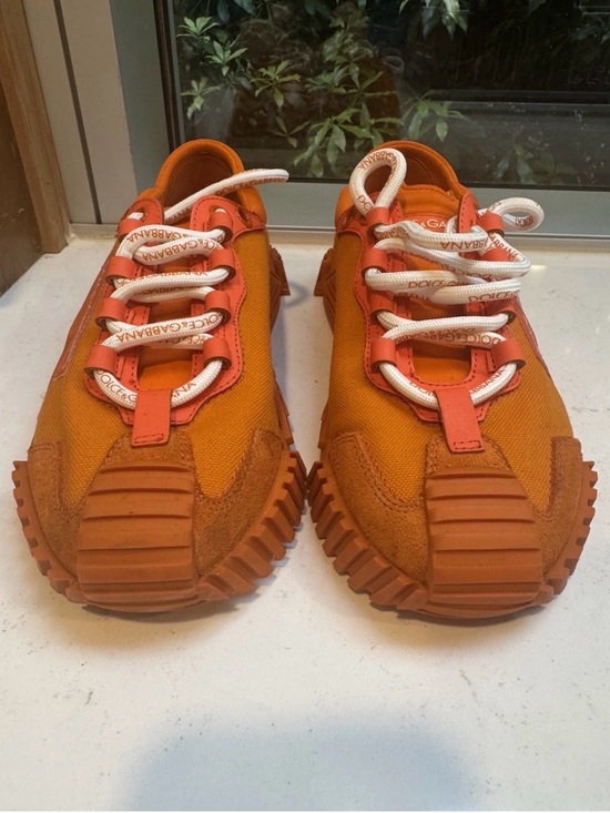 Dolce & Gabbana Shoes - Dolce & Gabbana Kids Orange and White Treaded Sneakers